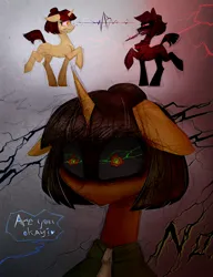 Size: 2335x3042 | Tagged: semi-grimdark, alternate version, artist:jehr, derpibooru import, oc, oc:digamma, oc:disigma, unofficial characters only, android, earth pony, pony, robot, robot pony, unicorn, cupcakes hd, fanfic:cupcakes, bad dream, bad end, black and white, black eye, bobcut, bun hairstyle, clothes, cravat, crazy face, dancing, digitally colored, dream, duo, electricity, evil grin, eyelashes, faic, female, floppy ears, glow, glowing eyes, going crazy, gradient background, grayscale, grin, holding, horn, image, knife, looking at each other, looking at someone, looking at you, looking away, magic, mare, monochrome, mouth hold, necktie, paper, pencil drawing, png, raised hoof, red, red eyes, short hair, short tail, shrunken pupils, sketch, smiling, sparkles, standing, standing on two hooves, synth, tail, teeth, telekinesis, text, textured background, this will end in death, this will not end well, tongue out, traditional art, walking