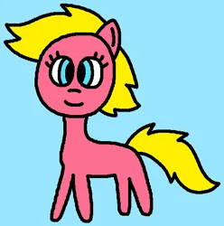 Size: 505x509 | Tagged: safe, artist:the-rainbow-nigga420, derpibooru import, baby shady, earth pony, pony, g1, g4, baby, baby pony, baby shadybetes, blue background, closed mouth, cute, female, filly, foal, g1 to g4, generation leap, image, light blue background, mare, ms paint, png, simple background, smiling, solo