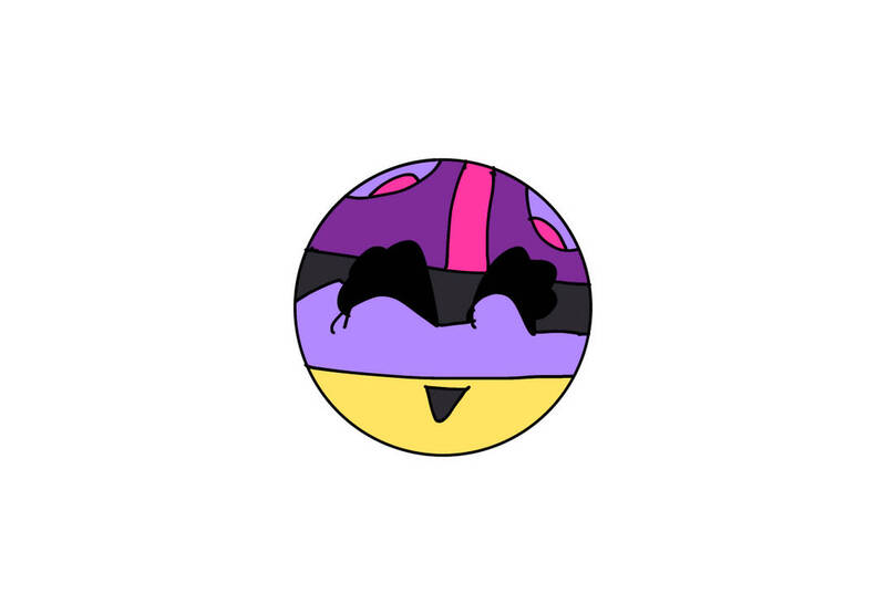 Size: 1072x745 | Tagged: safe, artist:starpurplebendydraws, derpibooru import, twilight sparkle, lucario, g4, ball, image, jpeg, morph ball, pokefied, pokémon, species swap, twiball, twilicario