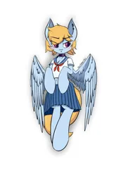 Size: 3500x5000 | Tagged: safe, alternate version, artist:yufebwifbi, derpibooru import, oc, oc:gale spark, unofficial characters only, pegasus, pony, clothes, female, image, jpeg, mare, sailor uniform, simple background, solo, uniform, white background, wings