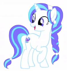 Size: 980x1036 | Tagged: safe, artist:lunamidnight1998, derpibooru import, oc, oc:selenite, unofficial characters only, pony, unicorn, crystal, cute, cutie mark, digital art, female, horn, image, jpeg, mare, ocbetes, simple background, smiling, solo, white background