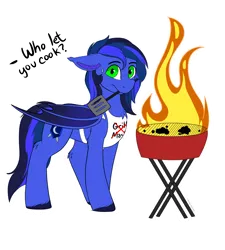 Size: 4500x5000 | Tagged: safe, artist:decemberbreeze, derpibooru import, oc, oc:guard cobalt flash, bat pony, bat pony oc, bat wings, burnt, commission, cooking, epic fail, fail, fire, grill, image, png, simple background, spatula, sweat, transparent background, wings, ych result