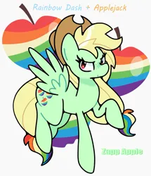 Size: 1803x2101 | Tagged: safe, artist:kindakismet, derpibooru import, pegasus, pony, applejack's hat, cowboy hat, fusion:appledash, fusion:applejack, fusion:rainbow dash, hat, image, jpeg, solo