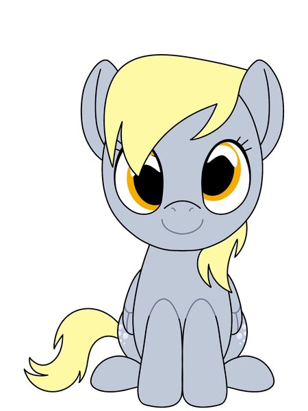 Size: 1536x2048 | Tagged: safe, artist:_jm0o, derpibooru import, derpy hooves, pegasus, pony, g4, cute, derpabetes, female, folded wings, image, jpeg, looking at you, mare, simple background, sitting, smiling, solo, tail, white background, wings, youtooz, youtooz mlp design competition