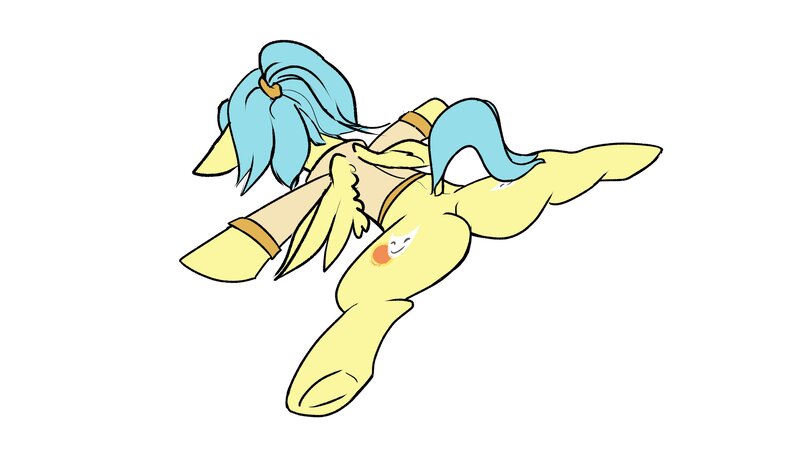 Size: 3840x2160 | Tagged: safe, artist:rocket-lawnchair, derpibooru import, oc, oc:matinée, unofficial characters only, pegasus, pony, butt, dock, faceplant, female, floppy ears, image, jpeg, mare, mare fair, plot, simple background, snowpity inc., solo, spread eagle, tail, white background