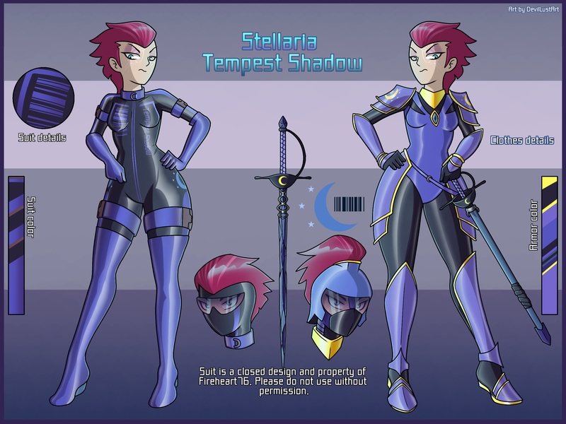 Size: 2500x1875 | Tagged: safe, artist:devillustart, derpibooru import, oc, oc:tempest shadow(prisoners of the moon), unofficial characters only, human, equestria girls, g4, alternate universe, clothes, couple, fireheart76's latex suit design, gloves, humanized, humanized oc, image, jpeg, latex, latex boots, latex gloves, latex suit, prisoners of the moon, rubber, rubber gloves, rubber suit