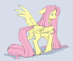 Size: 5000x4237 | Tagged: safe, artist:chub-wub, derpibooru import, fluttershy, pegasus, pony, g4, butt, colored, colored sketch, concave belly, ear fluff, floppy ears, flutterbutt, hatching (technique), image, impossibly long mane, impossibly long tail, jpeg, lidded eyes, long mane, long tail, looking back, male, not rule 63, one wing out, pink hair, pink mane, plot, requested art, shadow, sketch, smiling, solo, stallion, standing, tail, teal eyes, trans fluttershy, trans male, transgender, unshorn fetlocks, wing fluff, wings, yellow coat