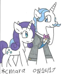 Size: 413x475 | Tagged: safe, artist:cmara, derpibooru import, fancypants, rarity, pony, unicorn, female, horn, image, jpeg, male, mare, ship:raripants, shipping, stallion, straight