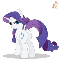 Size: 2278x2278 | Tagged: safe, artist:r4hucksake, derpibooru import, rarity, pony, butt, image, plot, png, simple background, solo, transparent background