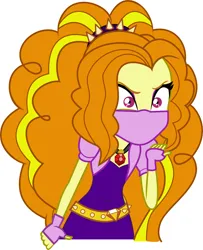 Size: 5355x6589 | Tagged: safe, artist:mit-boy, derpibooru import, editor:brokenadam, adagio dazzle, equestria girls, g4, absurd resolution, angry, angrygio, coronavirus, covid-19, eyeshadow edit, face mask, frustrated, image, mask, my little pony equestria girls: rainbow rocks, png, shut up, simple background, slit throat gesture, solo, vector, white background