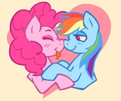 Size: 1844x1536 | Tagged: safe, artist:catponything, derpibooru import, pinkie pie, rainbow dash, earth pony, pegasus, pony, :p, blushing, boop, couple, female, holding hooves, image, lesbian, nose wrinkle, noseboop, pinkiedash, png, shipping, tongue out