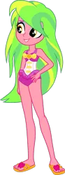 Size: 633x1693 | Tagged: safe, alternate version, artist:dustinwatsongkx, derpibooru import, lemon zest, equestria girls, g4, clothes, clothes swap, equestria girls specials, feet, image, my little pony equestria girls: better together, my little pony equestria girls: forgotten friendship, one-piece swimsuit, pinkie pie swimsuit, png, sandals, simple background, solo, swimsuit, swimsuit swap, transparent background, vector