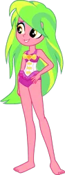 Size: 631x1671 | Tagged: safe, alternate version, artist:dustinwatsongkx, derpibooru import, lemon zest, equestria girls, g4, barefoot, clothes, clothes swap, equestria girls specials, feet, image, my little pony equestria girls: better together, my little pony equestria girls: forgotten friendship, one-piece swimsuit, pinkie pie swimsuit, png, simple background, solo, swimsuit, swimsuit swap, transparent background, vector