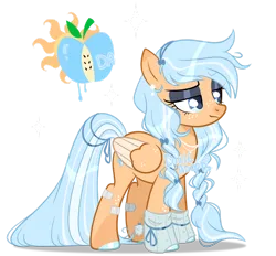 Size: 1280x1188 | Tagged: safe, artist:dixieadopts, derpibooru import, oc, oc:sunny gale, unofficial characters only, pegasus, pony, clothes, female, image, magical lesbian spawn, mare, offspring, parent:applejack, parent:rainbow dash, parents:appledash, png, simple background, socks, solo, transparent background