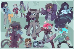 Size: 2048x1365 | Tagged: safe, artist:donhi, derpibooru import, oleander (tfh), them's fightin' herds, community related, deltarune, dipper pines, gravity falls, image, mabel pines, png, susie (deltarune)