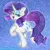 Size: 2000x2000 | Tagged: safe, artist:ladylullabystar, derpibooru import, rarity, pony, unicorn, ear fluff, eyelashes, eyeshadow, image, lidded eyes, makeup, open mouth, outline, png, raised hoof, signature, solo, sparkles, sparkly mane, sparkly tail, trotting