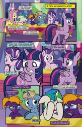 Size: 1920x2948 | Tagged: safe, artist:alexdti, derpibooru import, fluttershy, starlight glimmer, twilight sparkle, twilight sparkle (alicorn), oc, oc:brainstorm (alexdti), oc:purple creativity, oc:star logic, alicorn, pegasus, pony, unicorn, comic:quest for friendship retold, g4, horn, image, male, png, stallion, twilight's castle