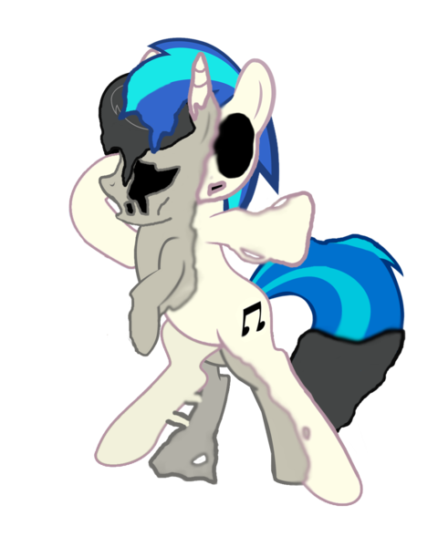 Size: 1024x1280 | Tagged: grimdark, artist:epicheavytf2, artist:flamelauncher14, artist:pyrogaming, artist:redtoxindash, derpibooru import, octavia melody, vinyl scratch, earth pony, pony, unicorn, g4, alternate universe, amalgamate, amalgamation, black tears, dark eyes, duo, female, holes, horn, image, in pain, mare, melting, melting mane, nightmare fuel, papyrus (undertale), png, raised hoof, sans (undertale), simple background, transparent background, undertale