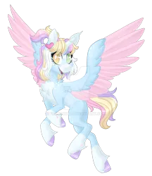 Size: 1920x2221 | Tagged: safe, artist:furtoodie, derpibooru import, oc, oc:julie, alicorn, pony, colored wings, deviantart watermark, female, heterochromia, image, mare, obtrusive watermark, png, simple background, solo, transparent background, two toned wings, watermark, wings