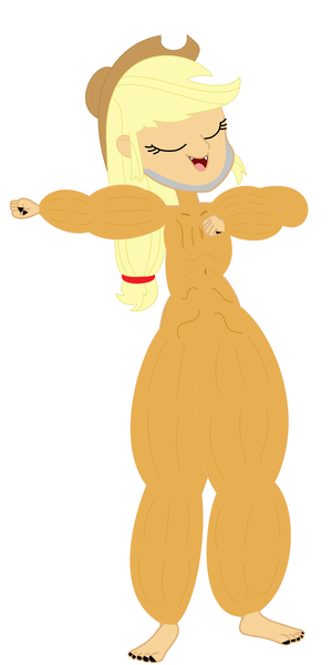 Size: 3704x7400 | Tagged: safe, artist:brightstar40k, derpibooru import, applejack, ape, gorilla, human, equestria girls, g4, applejacked, barefoot, bigfoot, chest beating, chest pounding, claws, cowboy hat, fangs, feet, female, hat, image, muscles, muscular female, nudity, png, sasquatch, tarzan