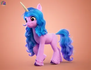 Size: 2280x1752 | Tagged: safe, artist:jonatancatalan, derpibooru import, official, izzy moonbow, pony, unicorn, g5, my little pony: a new generation, concept art, female, horn, image, jpeg, logo, mare, my little pony logo, my little pony: a new generation logo, solo