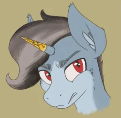 Size: 901x875 | Tagged: safe, artist:al solae, derpibooru import, oc, oc:reaver, unofficial characters only, pony, unicorn, bust, glare, horn, horn cap, image, male, png, red eyes, solo, stallion, unicorn oc