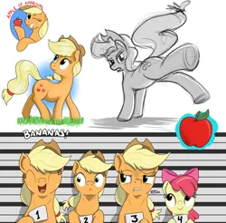 Size: 2520x2480 | Tagged: safe, artist:eels, derpibooru import, apple bloom, applejack, earth pony, pony, g4, image, png