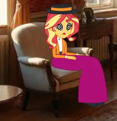 Size: 3650x3768 | Tagged: safe, artist:cartoonmasterv3, derpibooru import, sunset shimmer, human, equestria girls, g4, clothes, dress, edwardian, humanized, hypno eyes, hypnosis, hypnotized, image, long dress, long skirt, png, skirt, solo, swirly eyes