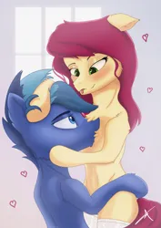 Size: 4961x7016 | Tagged: safe, artist:bluishdraft, derpibooru import, oc, oc:blueprint, oc:bubbles, unofficial characters only, earth pony, pony, couple, female, image, mare, png, romantic