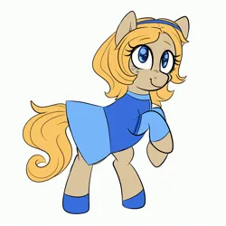 Size: 3000x3000 | Tagged: safe, artist:flutterpawss, derpibooru import, oc, unofficial characters only, earth pony, pony, clothes, dress, female, image, jpeg, mare, rearing, skirt, smiling, solo