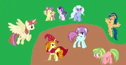 Size: 1024x527 | Tagged: safe, artist:23we, derpibooru import, indigo zap, lemon zest, moondancer, sour sweet, starlight glimmer, sugarcoat, sunny flare, ponified, alicorn, earth pony, pegasus, pony, unicorn, g4, alicornified, cape, clothes, equestria girls ponified, hat, horn, image, jpeg, magician outfit, race swap, unicorn adagio dazzle, wizard hat