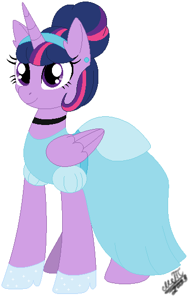 Size: 369x578 | Tagged: safe, artist:greenmarta, derpibooru import, twilight sparkle, twilight sparkle (alicorn), alicorn, pony, alternate hairstyle, choker, cinderella, clothes, cute, dress, ear piercing, earring, female, glass slipper (footwear), gown, hair bun, hairband, image, jewelry, mare, piercing, png, poofy shoulders, solo, twiabetes