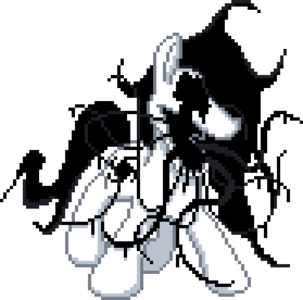 Size: 930x920 | Tagged: semi-grimdark, artist:lilou41, derpibooru import, oc, oc:static void, unofficial characters only, earth pony, pony, digital art, earth pony oc, female, horror, image, manepxls, mare, pixel art, png, pxls.space, scary, simple background, solo, tendrils, transparent background