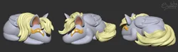 Size: 2000x591 | Tagged: safe, artist:sunny way, derpibooru import, derpy hooves, pegasus, pony, g4, 3d, 3d render, art, artwork, blender, digital art, female, feral, food, image, little buns, mare, muffin, my little pony, png, smiling, solo, zbrush