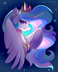 Size: 2000x2500 | Tagged: safe, artist:_candypone_, derpibooru import, princess celestia, alicorn, pony, bust, commission, image, png, portrait, solo