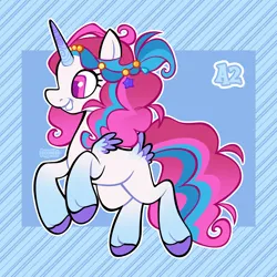 Size: 3000x3000 | Tagged: safe, artist:3ggmilky, derpibooru import, oc, pony, unicorn, female, fusion, fusion:izzy moonbow, fusion:zipp storm, horn, image, mare, png, shoulder feathers, solo