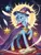 Size: 1024x1360 | Tagged: source needed, safe, ai content, derpibooru import, machine learning generated, prompter:the emissary, trixie, pony, unicorn, g4, book, female, horn, image, jewelry, magic, moon, png, solo, stars