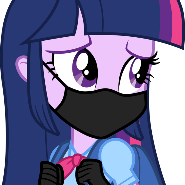 Size: 3000x3000 | Tagged: safe, artist:cloudy glow, derpibooru import, editor:brokenadam, twilight sparkle, human, equestria girls, g4, backpack, clothes, coronavirus, covid-19, cute, face mask, female, gloves, image, mask, png, sad, sadorable, simple background, solo, transparent background, twiabetes, vector