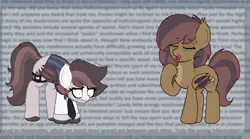 Size: 1914x1066 | Tagged: safe, artist:jerkface, ponerpics import, oc, oc:bella morel, oc:news flash, bat pony, pony, bat pony oc, bat wings, exhausted, female, image, mare, png, talking, text, wings