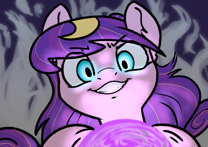 Size: 7016x4961 | Tagged: safe, artist:derpydoodesigns, derpibooru import, earth pony, ball, colored, crystal, crystal ball, general, image, light, magic, menacing, png, silky