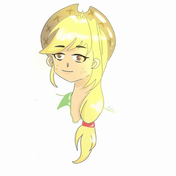 Size: 750x750 | Tagged: safe, artist:greenqingmu, derpibooru import, applejack, equestria girls, g4, image, png, solo