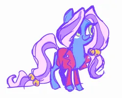 Size: 1402x1126 | Tagged: oc name needed, safe, artist:janegumball, derpibooru import, part of a set, oc, unofficial characters only, earth pony, pony, bangs, blue coat, blue eyeshadow, clothes, colored sketch, doodle, earth pony oc, eyelashes, eyeshadow, female, female oc, green eyes, hair accessory, image, jacket, jpeg, long mane, long tail, makeup, mane accessory, mare, mare oc, oc redesign, ponytail, ponyville ciderfest, ponyville ciderfest 2024, requested art, simple background, sketch, smiling, solo, standing, tail, tail accessory, three quarter view, tied mane, tied tail, two toned mane, two toned tail, white background