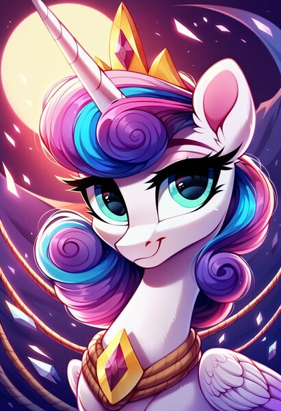 Size: 832x1216 | Tagged: safe, derpibooru import, machine learning generated, princess flurry heart, alicorn, g4, fanfic art, image, jpeg, solo