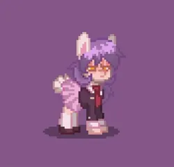 Size: 528x509 | Tagged: safe, derpibooru import, ponified, hybrid, original species, pony, pony town, bunny ears, clothes, female, image, jpeg, mare, rabbit pony, reisen udongein inaba, simple background, skirt, touhou