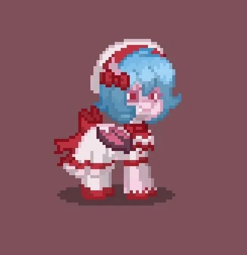 Size: 489x505 | Tagged: safe, derpibooru import, ponified, bat pony, pony, undead, vampire, vampony, pony town, clothes, dress, female, filly, image, jpeg, remilia scarlet, simple background, touhou