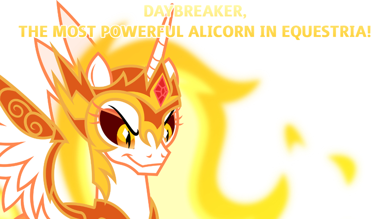 Size: 1920x1080 | Tagged: safe, artist:drakizora, derpibooru import, edit, editor:jaredking779, daybreaker, alicorn, pony, g4, armor, ethereal mane, eyeshadow, female, folded wings, image, jewelry, jpeg, makeup, mane of fire, mare, peytral, regalia, simple background, smiling, solo, white background, wing armor, wings