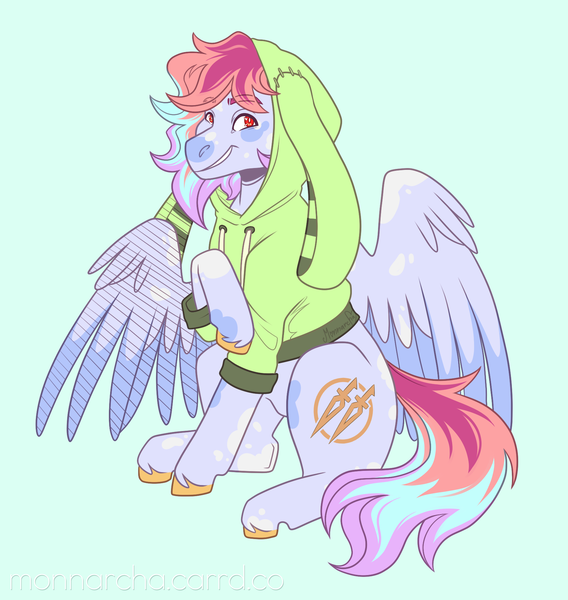 Size: 1800x1900 | Tagged: safe, artist:monnarcha, derpibooru import, oc, unofficial characters only, pegasus, pony, image, pegasus oc, png, ponycon holland, solo, wings