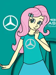 Size: 810x1080 | Tagged: safe, artist:captainelsa, derpibooru import, fluttershy, human, equestria girls, g4, female, formula 1, image, jpeg, mercedes-benz, solo