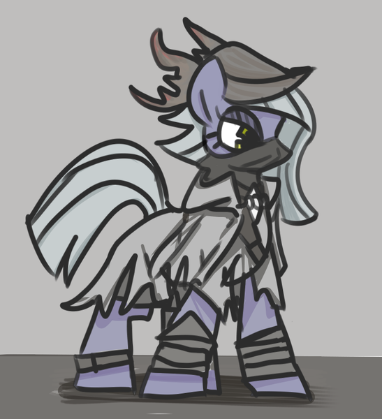 Size: 779x855 | Tagged: safe, artist:anonymous, derpibooru import, limestone pie, ponified, earth pony, pony, g4, bloodborne, clothes, crossover, drawthread, female, image, mare, png, requested art, solo