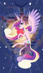 Size: 2000x3354 | Tagged: safe, artist:anonymous, derpibooru import, princess cadance, alicorn, pony, g4, bone, drawthread, female, heart, holding a heart, image, implied human, jpeg, mare, skeleton, spread wings, wings